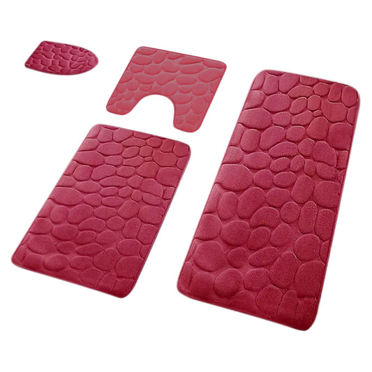 Kdkad Bathroom Rugs Sets 4 Piece, Non Slip Memory Foam Bathroom Rugs, Machine Wash Bathroom Mat Set, Water V1189-WXFWAL-20260326-01933