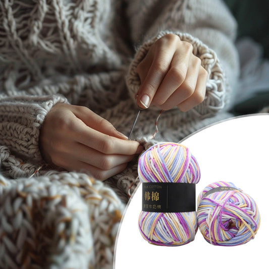 AYktou Cotton Yarn - Multicolor Rainbows Yarn,50 gram Skeins,26 Colors Available,7 Strands Of Combed Milk V1189-WXFWAL-20260326-01972
