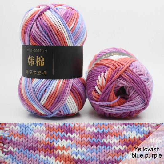AYktou Cotton Yarn - Multicolor Rainbows Yarn,50 gram Skeins,26 Colors Available,7 Strands Of Combed Milk V1189-WXFWAL-20260326-01982