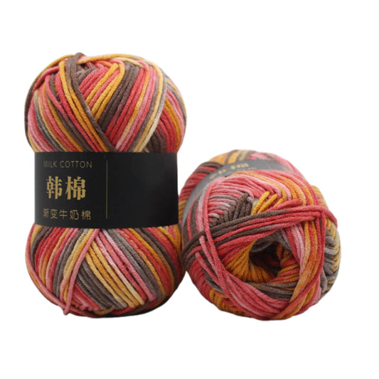 AYktou Cotton Yarn - Multicolor Rainbows Yarn,50 gram Skeins,26 Colors Available,7 Strands Of Combed Milk V1189-WXFWAL-20260326-01987