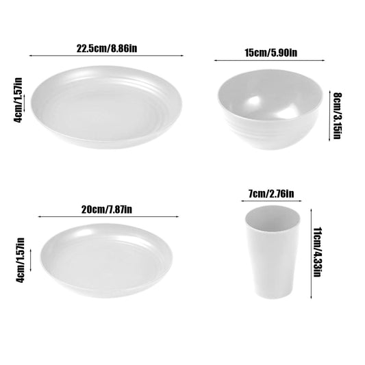 Darzheoy 16 Pieces Kitchen Dinnerware Set, Service for 8, Dinner Plates, Dessert Plate, Cereal Bowls, Cups, V1189-WXFWAL-20260326-02060