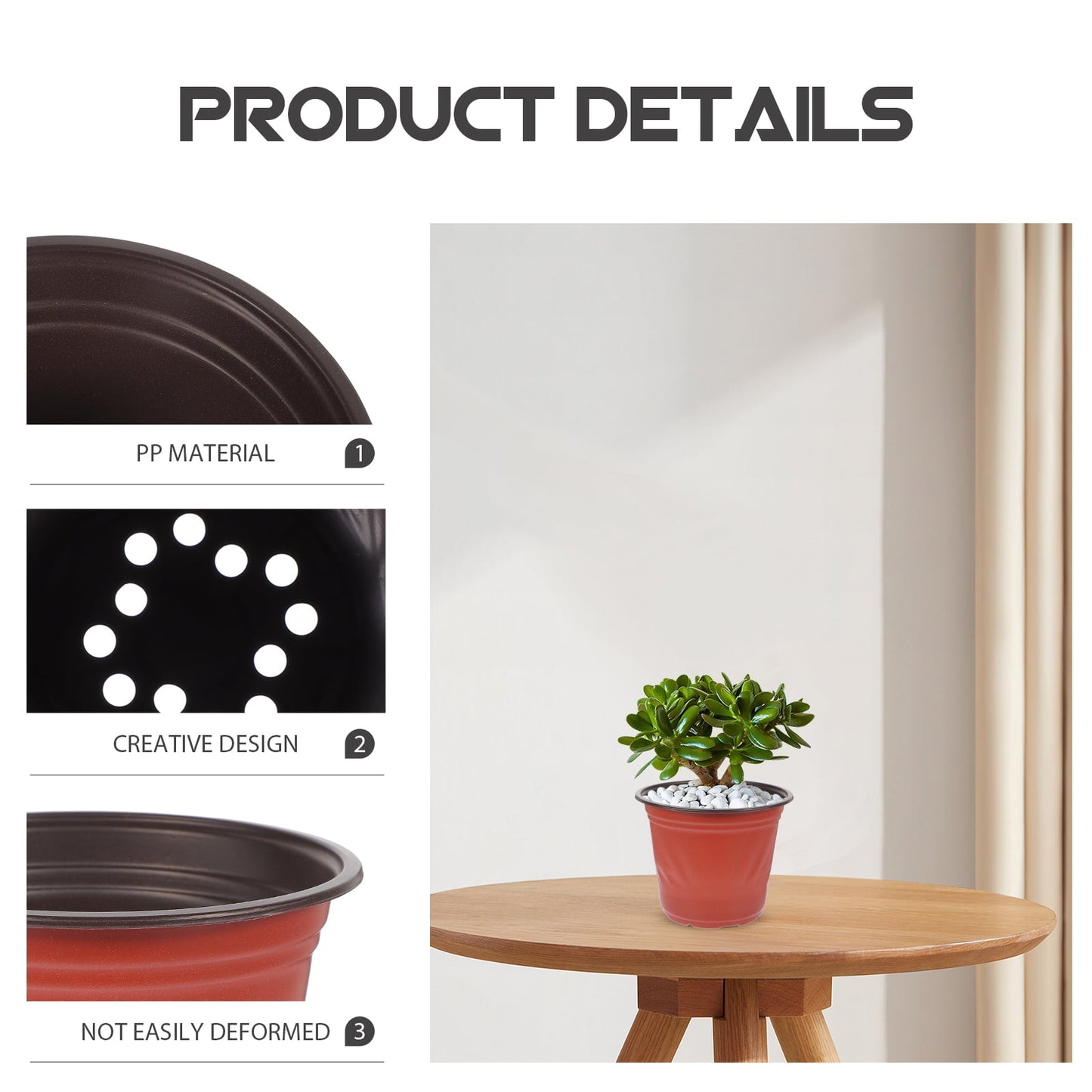 Worgeous 50 Pcs Large Plastic Planter Pots for and Plants, Garden Starter Containers V1189-WXFWAL-20260326-02122