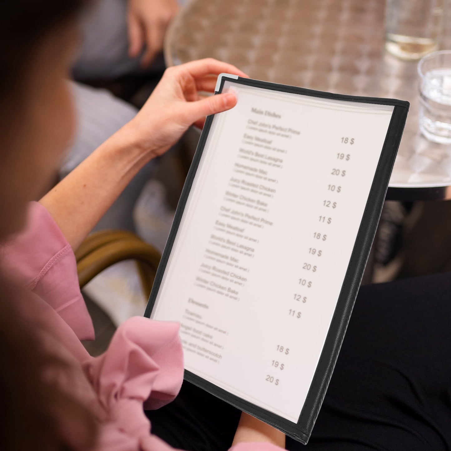 WORGEOUS Menu Covers for Restaurant Poster Display Rack Recipe Folder V1189-WXFWAL-20260326-02174