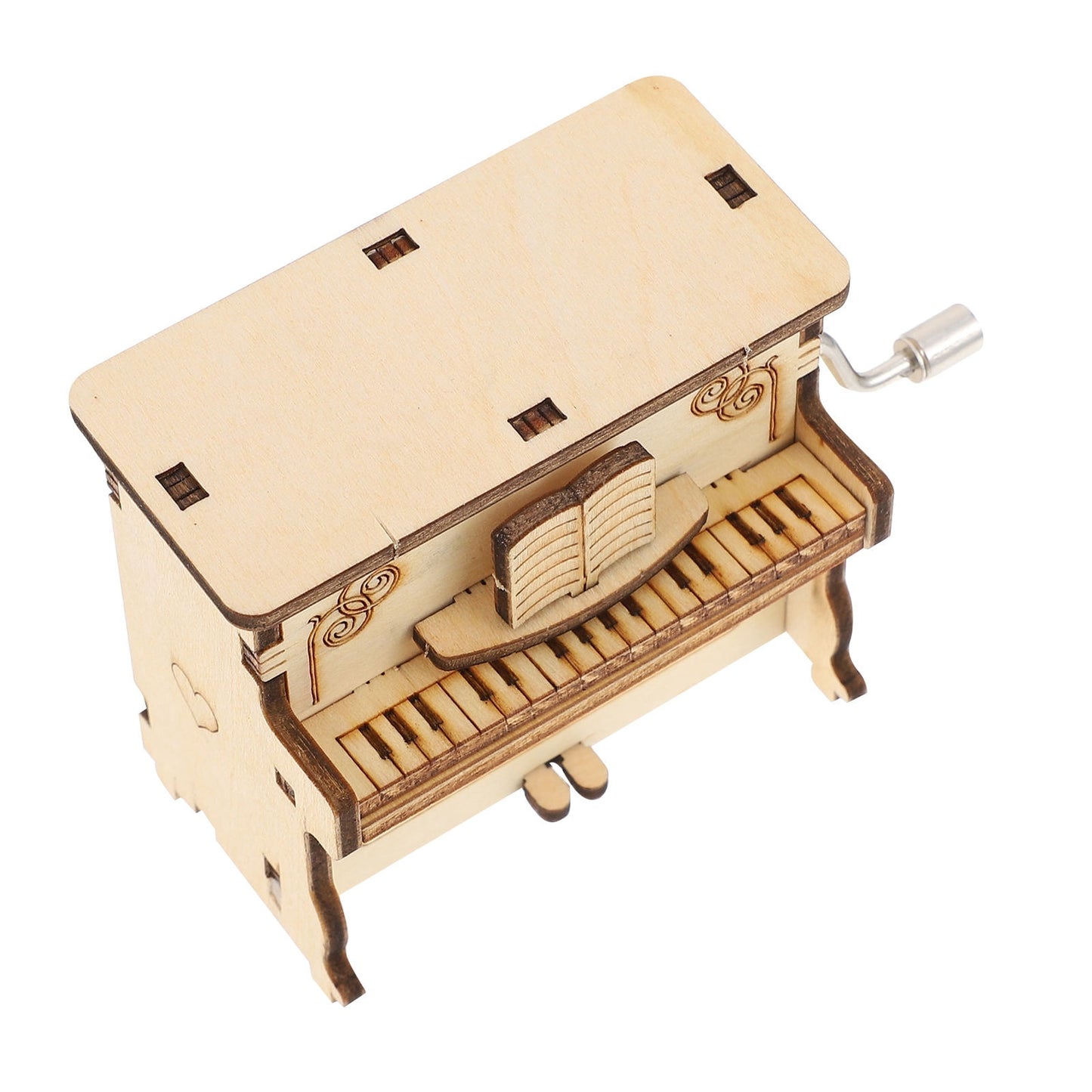 Worgeous 2-Piece Wooden Assembly Puzzle Craft Kit Desktop Musical Piano Model for Adults Teens V1189-WXFWAL-20260326-02175