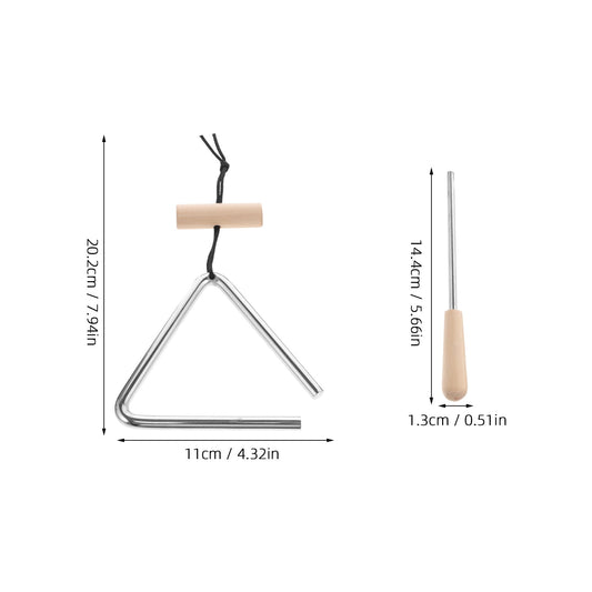 Worgeous 1 Set of Music Instrument Musical Iron Triangle Percussion Instrument With Striker V1189-WXFWAL-20260326-02179