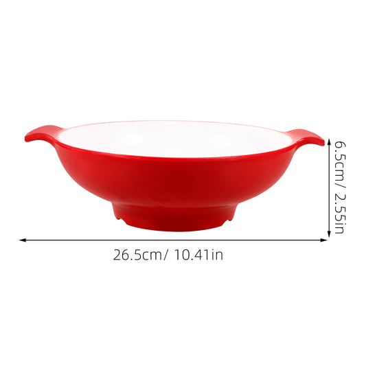 SKISUNO Large Salad Serving Bowl Red Plastic 1Set 10.41X8.45X2.55in V1189-WXFWAL-20260326-02261
