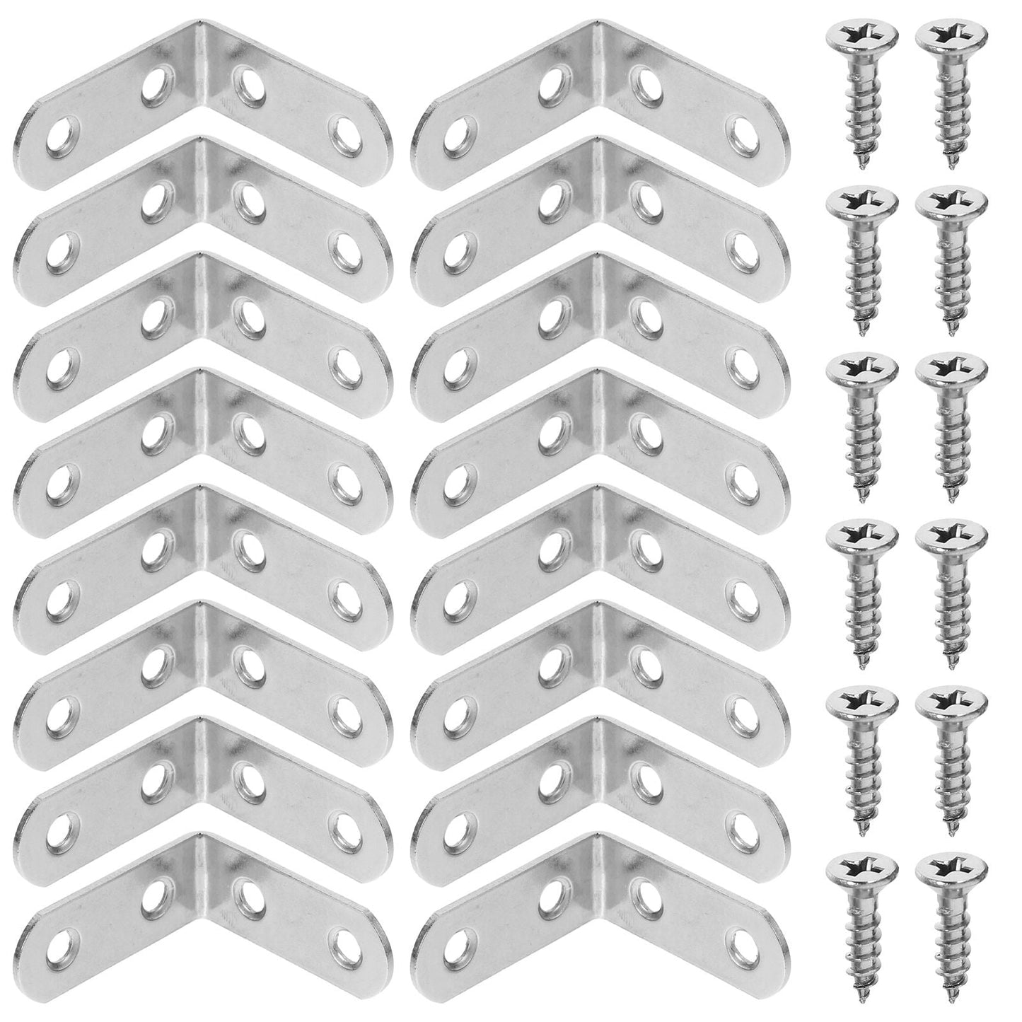 WHAMVOX 16 Sets Angle Brackets for Shelves 90 Degree Corner Brace Braces Silver V1189-WXFWAL-20260326-02282