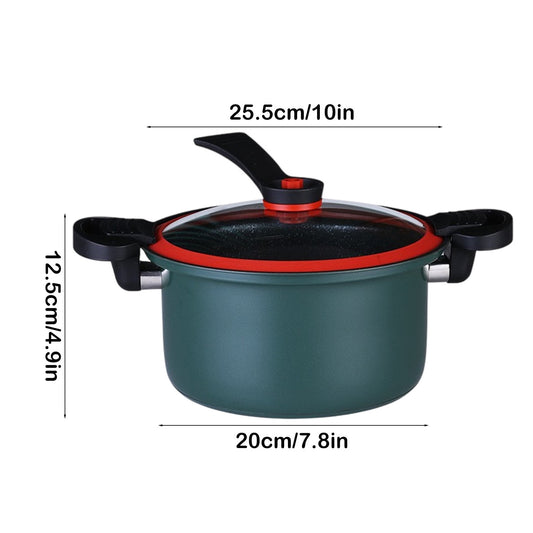 Darzheoy Nonstick Ceramic Coated Sauce Pan with Lid, Crock Pot with Twist & Lock Handles, Micro Pressure V1189-WXFWAL-20260326-02317