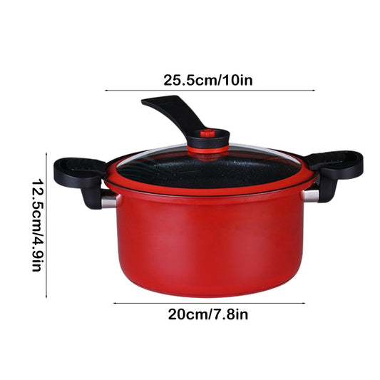 Darzheoy Nonstick Ceramic Coated Sauce Pan with Lid, Crock Pot with Twist & Lock Handles, Micro Pressure V1189-WXFWAL-20260326-02318