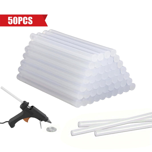 Chmadoxn 50-Pack Clear Mini Hot Glue Sticks - Quick-Bonding Multi-Surface Adhesive for Metal, Wood, Glass, V1189-WXFWAL-20260326-02386