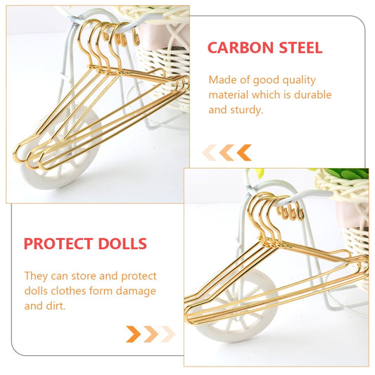 HOOWIFFY Small Hanger Shape 10 Pcs Metal Clothes Hangers Carbon Steel for Childrens Doll Clothes DIY Toy Use V1189-WXFWAL-20260326-02412