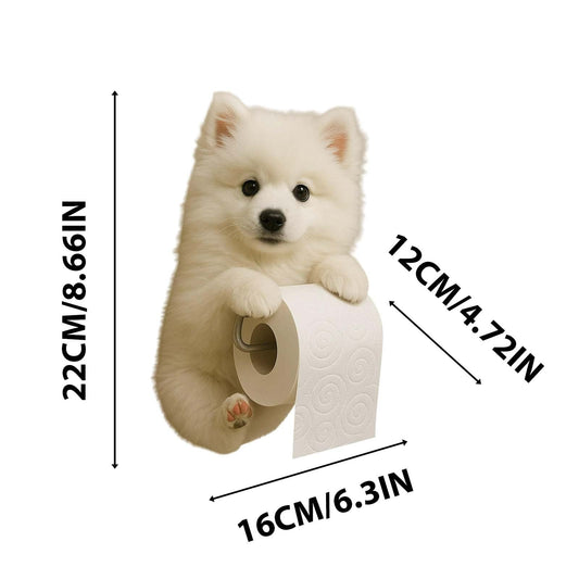 Darzheoy Dogs Toilet Roll Holder Series, 3D Resin Cute Dog Towel Rack, Wall Mouted Toilets Paper Storage V1189-WXFWAL-20260326-02522