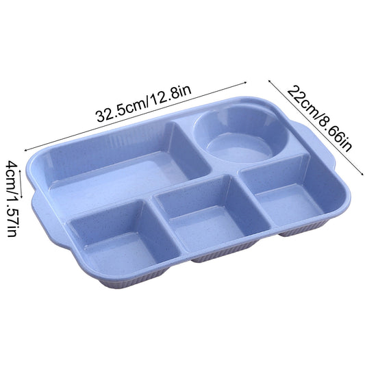 Darzheoy Unbreakable Divided Plates, 5-Compartment Wheat Straw Tray Divided Food Plates Lunch Trays Section V1189-WXFWAL-20260326-02535