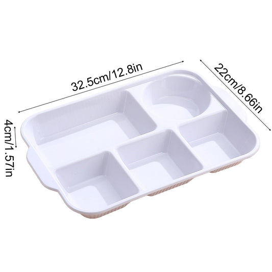 Darzheoy Unbreakable Divided Plates, 5-Compartment Wheat Straw Tray Divided Food Plates Lunch Trays Section V1189-WXFWAL-20260326-02539