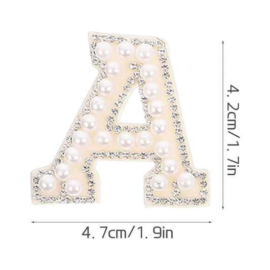 HOOWIFFY White Letter Iron-On Patches with Embellishments for Clothing Decoration, 26 Pieces Polyester Set V1189-WXFWAL-20260326-02591