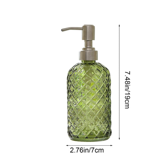 Darzheoy Glass Soap Dispenser 15 Oz for Bathroom Kitchen, Hand Soap/Lotion Dispenser with Plastic Pump Green V1189-WXFWAL-20260326-02598