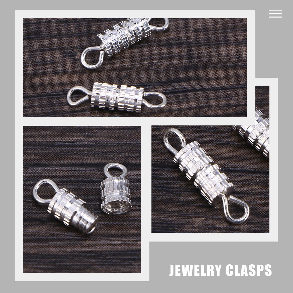 HOOWIFFY 50Pcs Jewelry Connector Clasp with Safety Screw Lock for Bracelets V1189-WXFWAL-20260326-02658