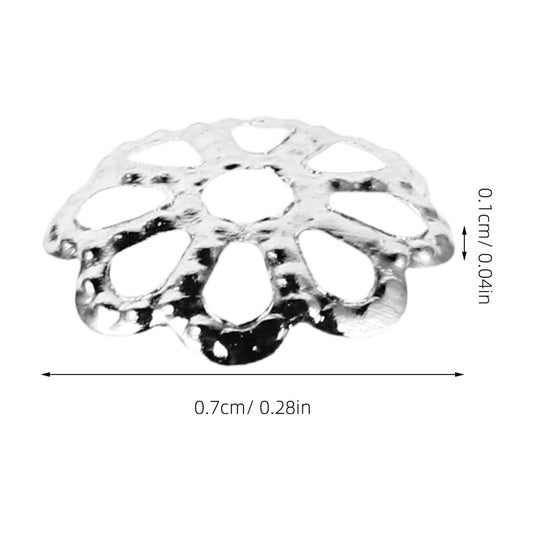 HOOWIFFY 600Pcs Metal Bead Caps Silver for Diy Jewelry Projects V1189-WXFWAL-20260326-02662
