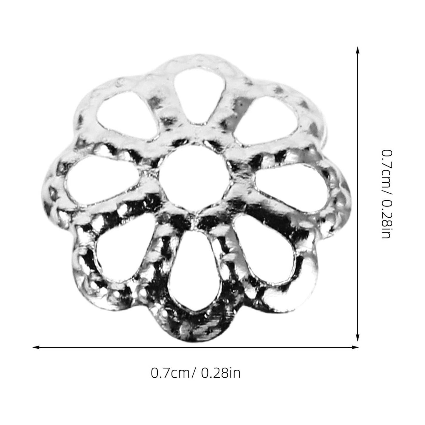 HOOWIFFY 600Pcs Metal Bead Caps Silver for Diy Jewelry Projects V1189-WXFWAL-20260326-02662