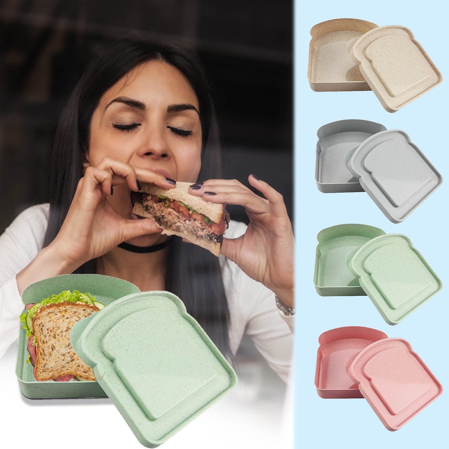 Darzheoy Sandwich Containers, Reusable Sandwich Box Container, Sandwich Holder Bread Container for Adults, V1189-WXFWAL-20260326-02951