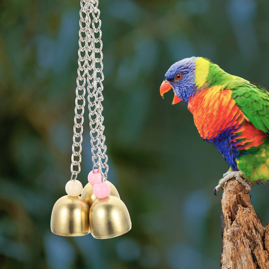 Rattle The Bell Parrot Toy for Large Birds - Stainless Steel Cage Decor for Parakeets, Cockatiels, and Small V1189-WXFWAL-20260326-02978