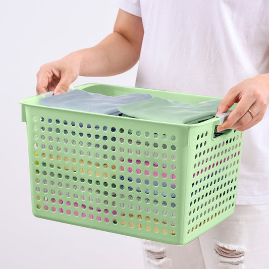 Darzheoy Laundry Basket, 2 pcs Plastic Hamper with Handles, Open Storage Bin to Organize Closets, Cabinets, V1189-WXFWAL-20260326-03138