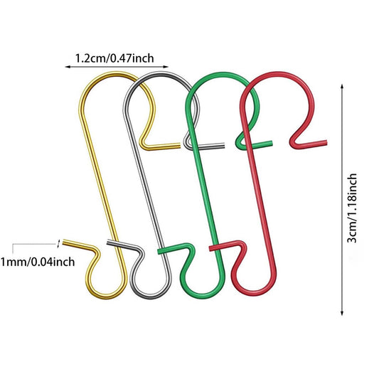 AYktou 50 Pack Christmas Ornament Hooks 0.47*1.18in Stainless Steel S-Shaped Hangers for Christmas Tree V1189-WXFWAL-20260326-03202