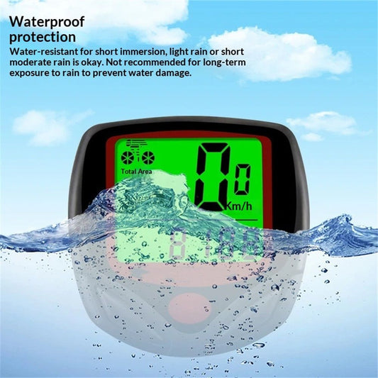 Bicycle Speedometer Odometer Wireless Cycling Computers Waterproof Cycle Bike Computer with LCD Display & V1192-AZ-W-0009