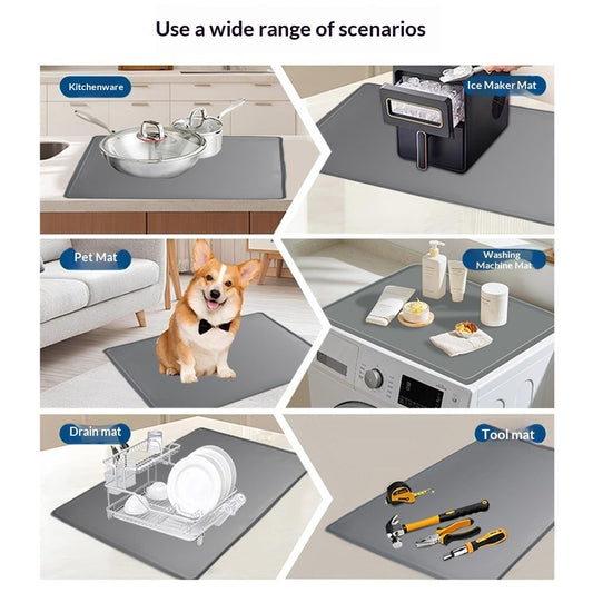 1pcs Washer and Dryer Covers for the Top, 59*59cmSilicone Dryer Top Protector Mat Non-slip Waterproof Washing V1192-AZ-W-0049