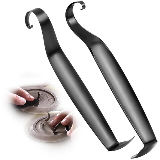 2 pack Stainless Steel Pottery Trimming Tools for Clay and Ceramic Trim, Pottery Double Ended Trim Tools and V1192-AZ-W-0111