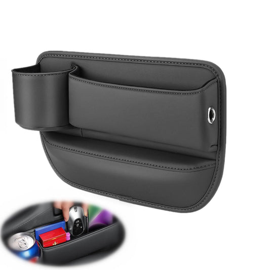 Car Leather Cup Holder Gap Bag, Car Storage Box with Cup Holder,Seat Storage Box Gap Filler Organizer for V1192-AZ-W-0184