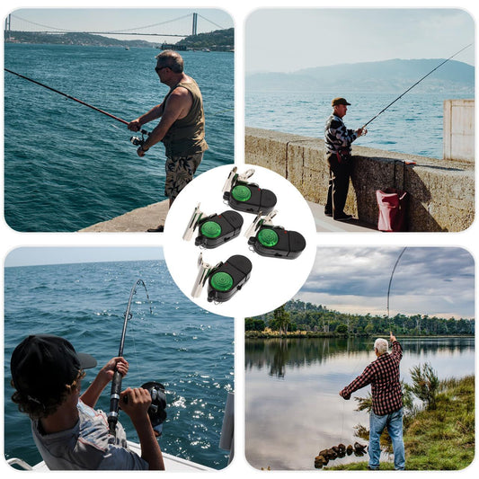 4PCS Fish Alarm Bite Indicator Sound LED Fishing Alarm Waterproof Battery Powered Clip on Fishing Rod Night V1192-AZ-W-0197