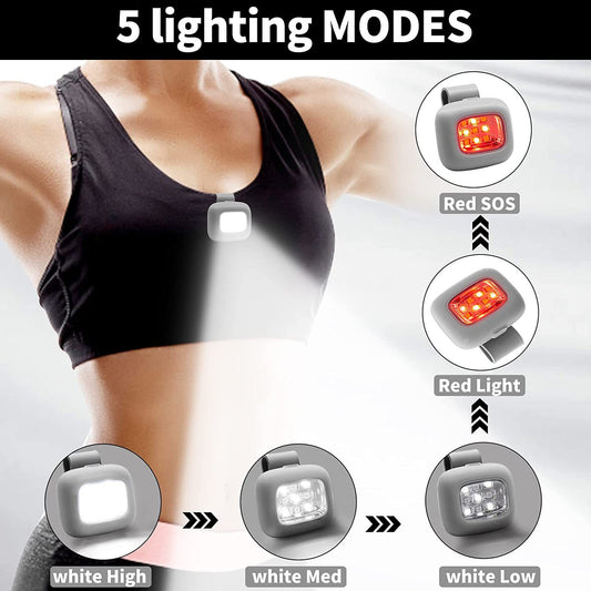 Running Lights for Runners,Dog Mini Flashlights for Night Walking,5 Modes LED Running Accessories,Safety V1192-AZ-W-0200