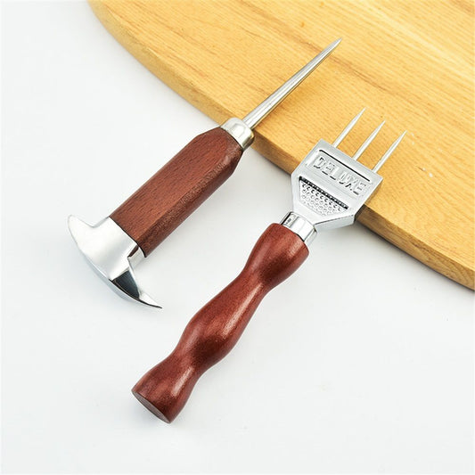 Ice Pick set of 2-Stainless Steel Ice Crusher with Wood Handle, Japanese Style Ice Chipper Ideal for Bars and V1192-AZ-W-0205