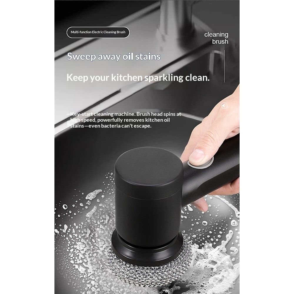 Electric Spin Scrubber, Cordless Power Scrubber with 8 Replaceable Heads, Dual Speed Lightweight Handheld V1192-AZ-W-0272