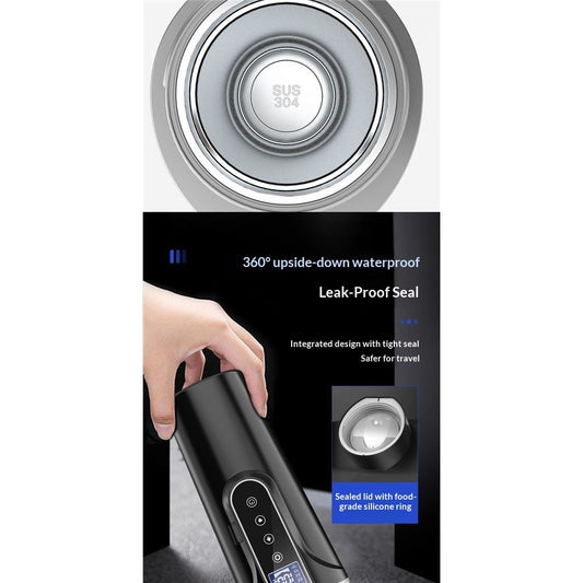 Car Electric Kettle for Travel :12V/24V Small Electric Water Kettle, Multi-Temp Control 500 mL Portable Car V1192-AZ-W-0277