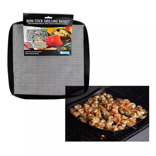 BBQ Grilling Mesh Basket 2 Pcs (12x12") - Heavy Duty Non Stick Reusable Basket for Indoor Cooking & Outdoor V1192-AZ-W-0329