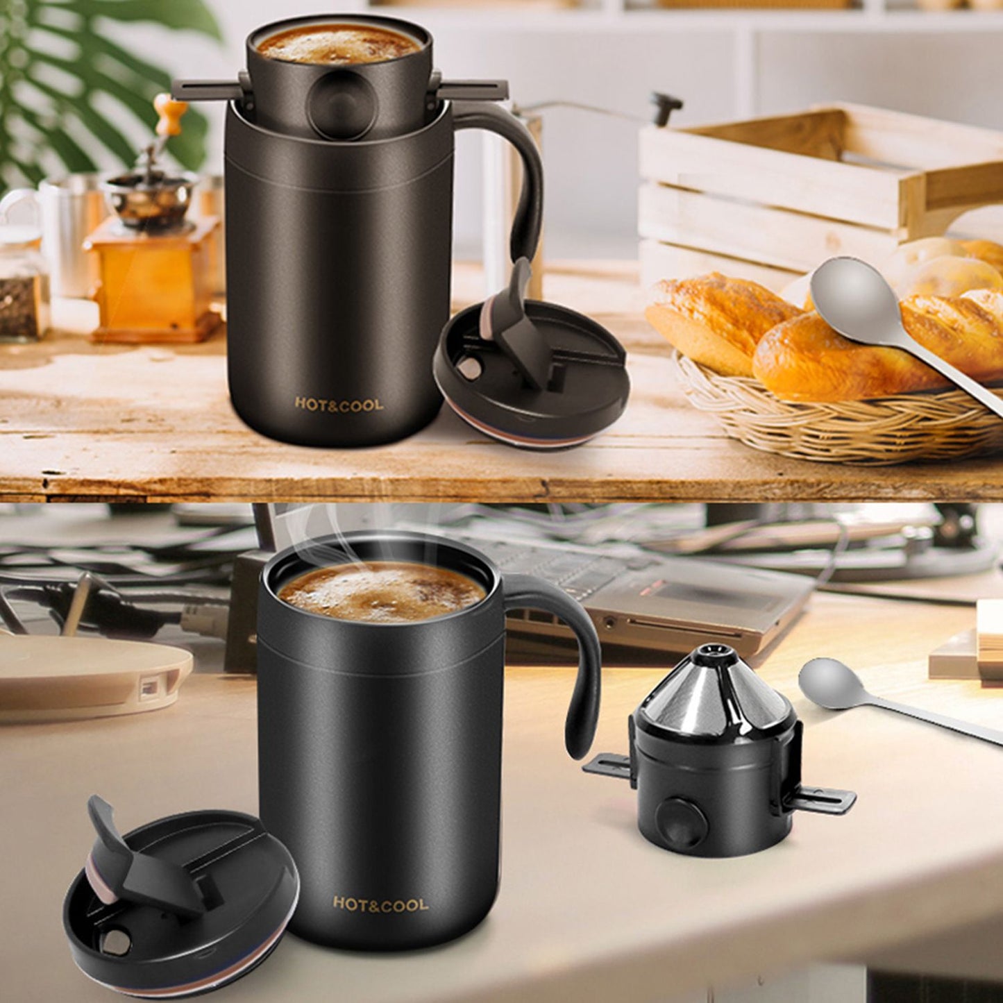 3pcs Camping Coffee Maker Pour Over Coffee Maker Set, Camp Pour Over Set, Portable Coffee Kit for Travel, V1192-AZ-W-0344