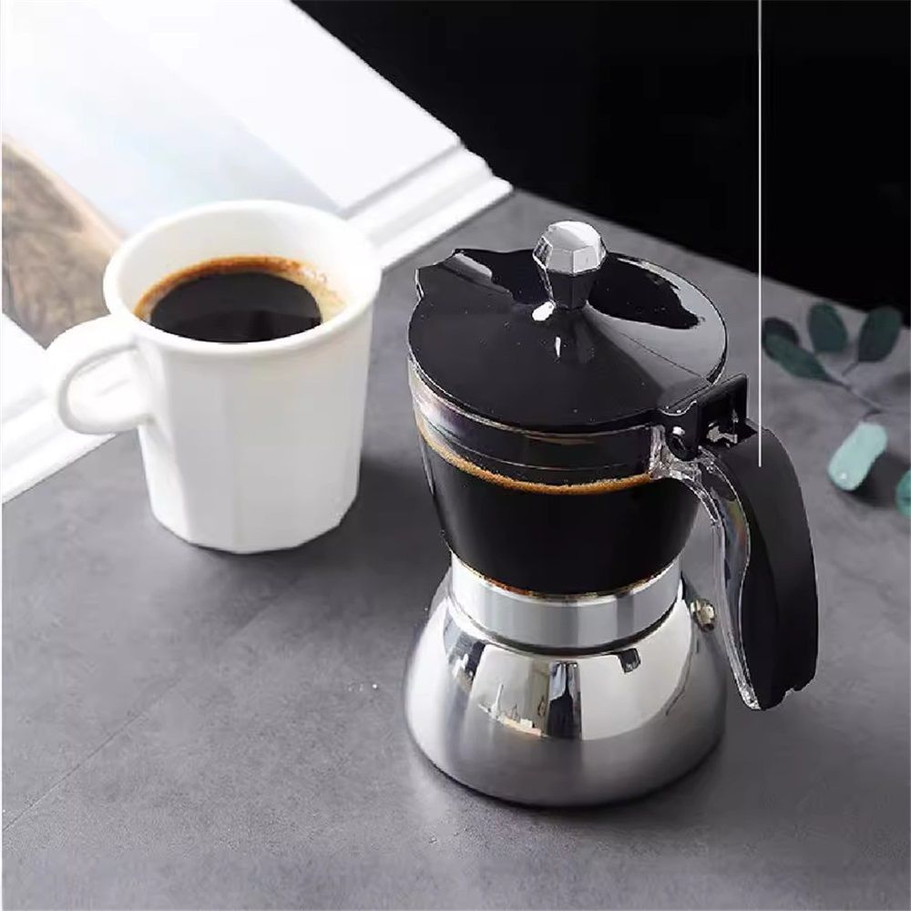 Strong Coffee Maker, Moka Pot Premium Crystal Shape Top Coffee, 4 cup, Classic Italian coffee maker for V1192-AZ-W-0360