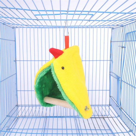 2 pack Winter Warm Bird Hammock Tent Parrots Hanging Nest Shed Hut, Small Birds Soft Plush Sleeping Bed V1192-AZ-W-0367