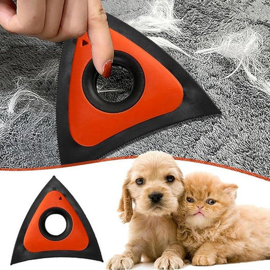 Mini Pet Hair Remover Triangle (Orange) - Eco-Friendly, Reusable Lint & Fur Cleaner for Carpets, Furniture, V1192-AZ-W-0407