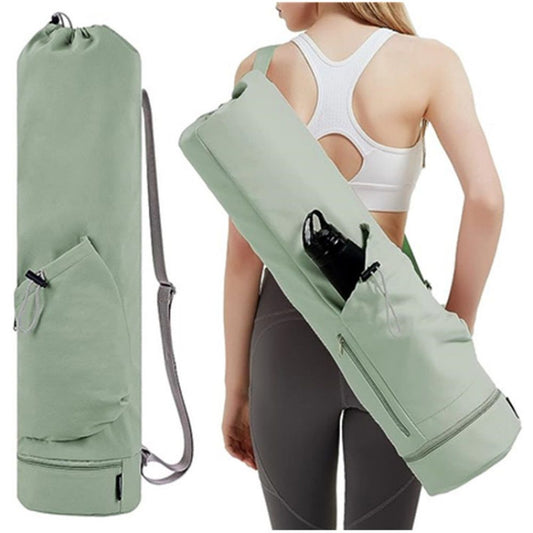 Yoga Mat Bag with Water Bottle Pocket and Bottom Wet Pocket, Exercise Yoga Mat Carrier Multi-Functional V1192-AZ-W-0409