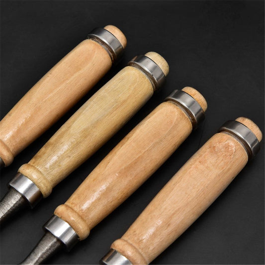 Carbon Steel Carving Semicircle Wood Chisel Set DIY Woodworking Handle Carpentry Tools Pack of 4(50 carbon V1192-AZ-W-0412