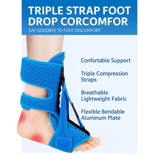 1 pcs Adjustable Night Splint for Plantar Fasciitis Relief - Foot Brace for Heel Pain, Achilles Tendinitis, V1192-AZ-W-0445