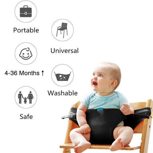 Harness Seat for High Chair Baby Feeding Safety Seat with Strap, Toddler Booster Harness Belt Portable Dining V1192-AZ-W-0456