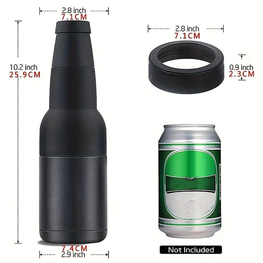 Frosty Beer Holder,2 Go Vacuum Insulated Double Walled Stainless Steel Beer Can and Bottle Cooler with Beer V1192-AZ-W-0501
