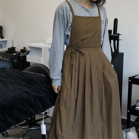 Ladies' waterproof apron, suitable for kitchen, garden, barber, cooking, pottery, nail art techniques (dark V1192-AZ-W-0511
