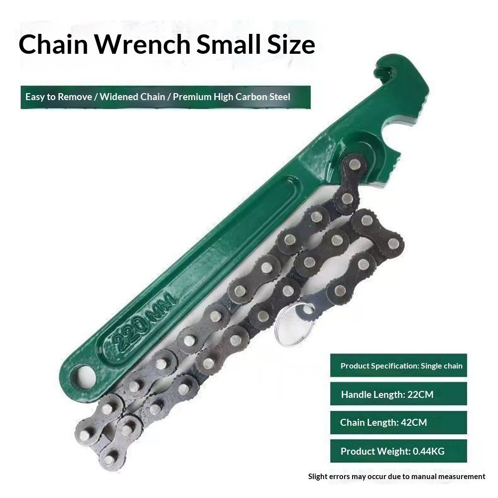 8 Inch Heavy-Duty Ratcheting Chain Wrench Reversible Oil Filter Tool Pipe Fittings Tools Adjustable chain V1192-AZ-W-0518
