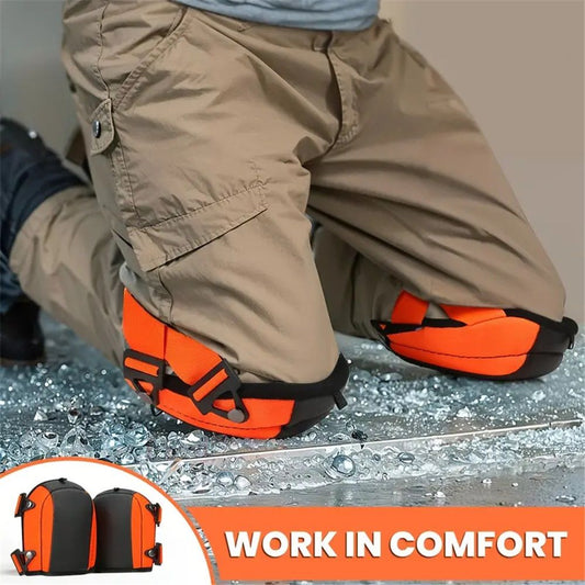 Knee Pads for Work, Construction, Floor, Garden, Soft Leather Non Slip Knee Protector with Thick Comfortable V1192-AZ-W-0520