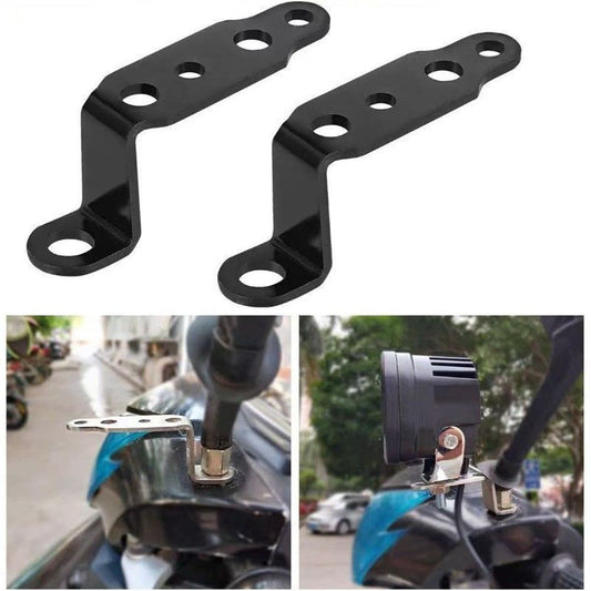 4 pcs Motorcycle Mirror Mounting Bracket Motorcycle Fog Driving Light Support Relocation Holder (Black) V1192-AZ-W-0575